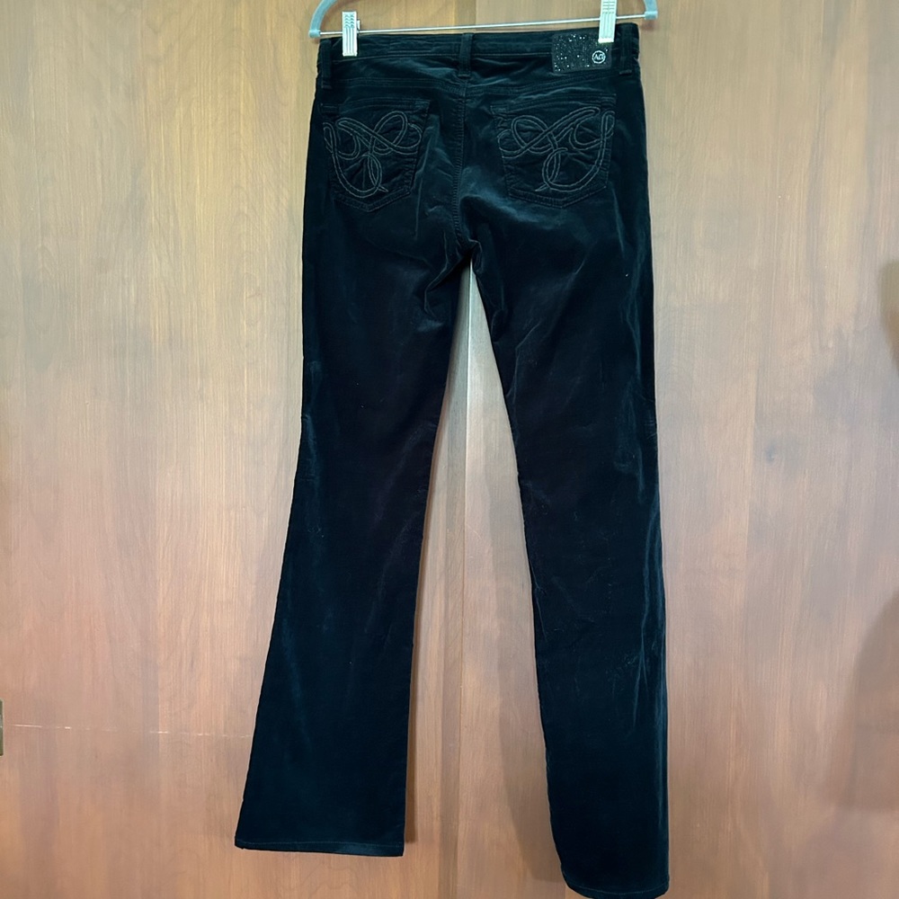 Women's Black Velvet Angel Bootcut Pants - Picture 4 of 7